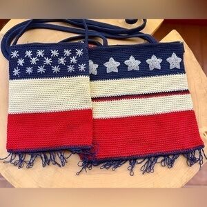 AMERICA 🇺🇸Stone Mountain🇺🇸 American Beaded+Crochet Crossbody bags Bundle of3